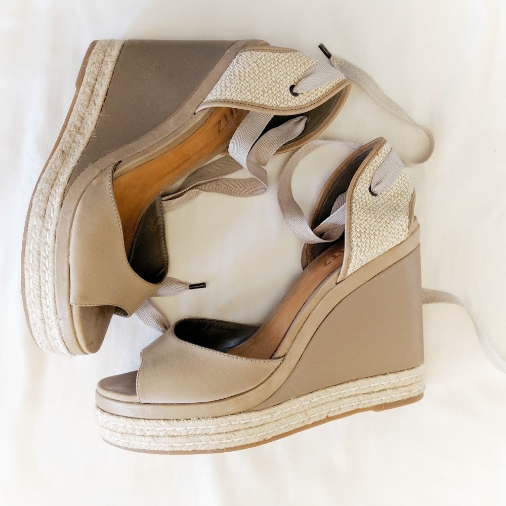 SCHULTZ EUC Espadrille Tie Up Wedges ☀️🌺👒